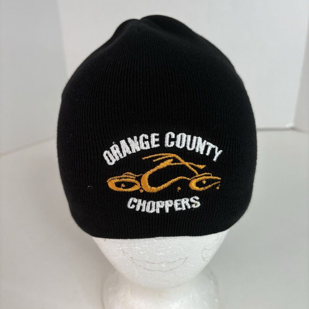 Vintage Orange County Choppers OCC Winter Beanie Hat Black OSFA Motorcycle USA